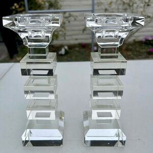 Set of Crystal Candlestick Holders